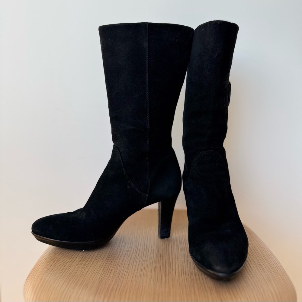 Aquatalia Weatherproof Winter Heeled Suede Mid-Calf  Boots ITALY BY MARVIN K